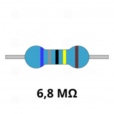 6,8 Megaohm Metallschicht-Widerstand, THT, ±1%, 600 mW, 250 V, -55..155 °C, 0207