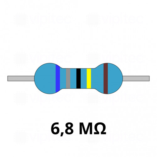 6,8 Megaohm Metallschicht-Widerstand, THT, ±1%, 600 mW, 250 V, -55..155 °C, 0207