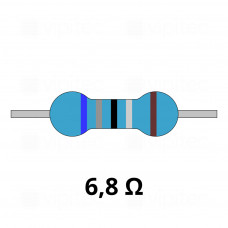 6,8 Ohm Metallschicht-Widerstand, THT, ±1%, 600 mW, 350 V, -55..155 °C, 0207
