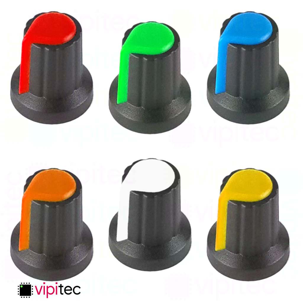 WH148 Drehknopf für 6mm Achse Potentiometer Auswahl | Poti Widerstand Kunststoff - Bild 18 von 18